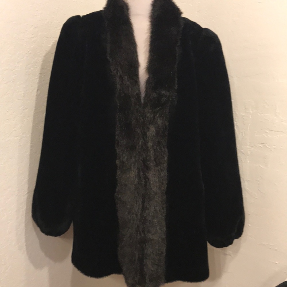 JORDACHE vintage faux fur jacket pockets padded 12